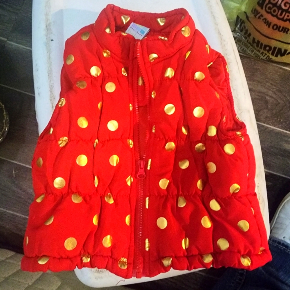 24 month baby girl red Puffy vest